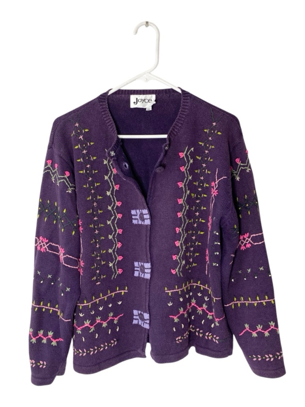 VINTAGE JOYCE Floral Embroidered Cardigan